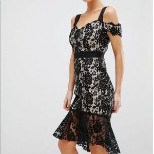 ASOS Petite Paper Dolls Black Lace Dress